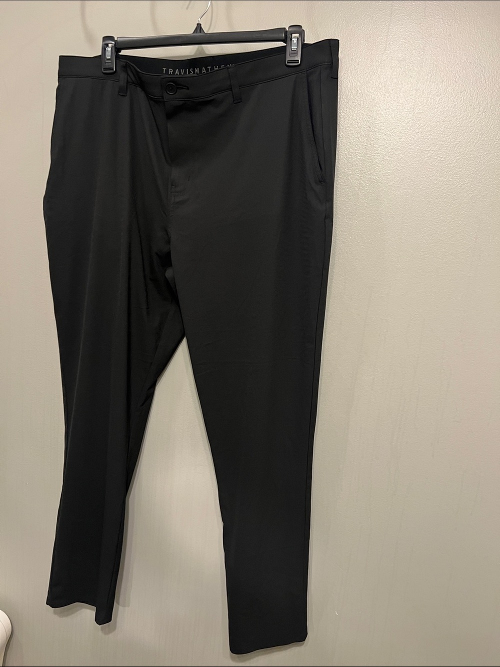 Travis Mathew Men’s Black Dress Pants — Tailored Performance Fit